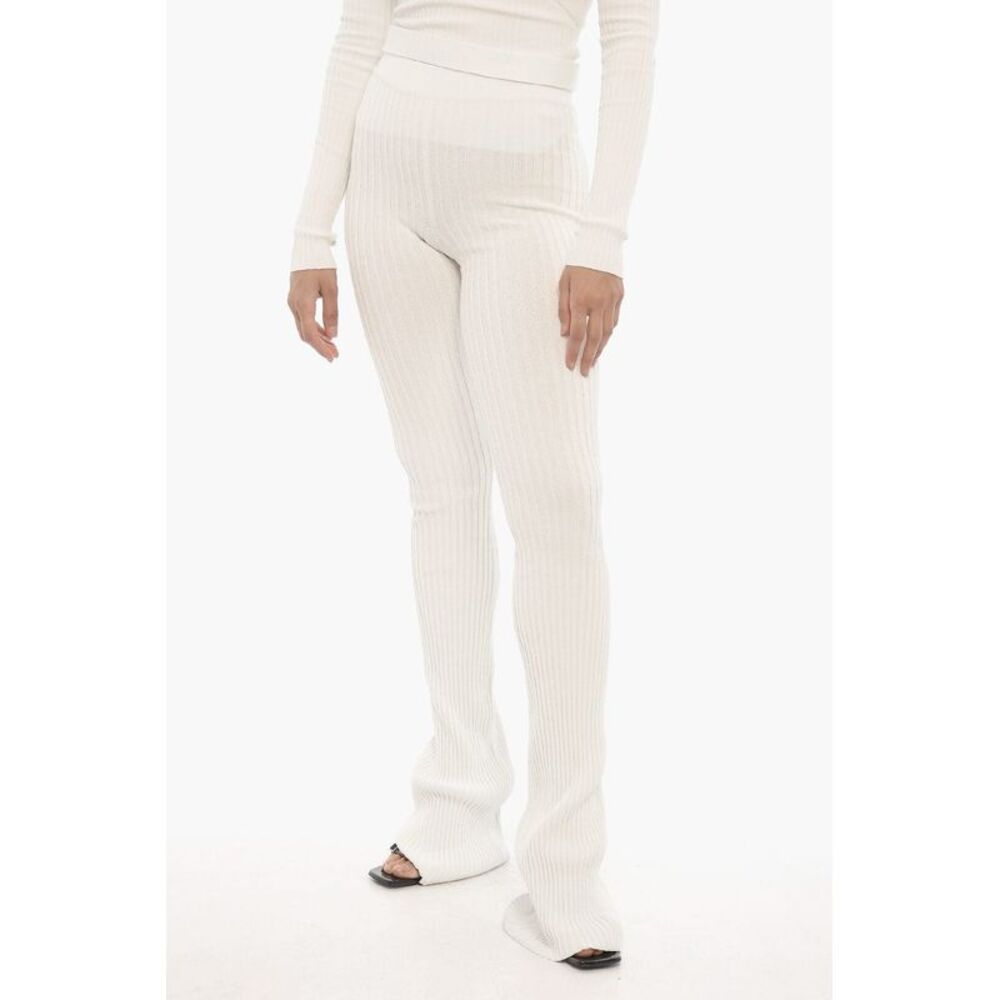Ribbed Boot-Cut Pants
